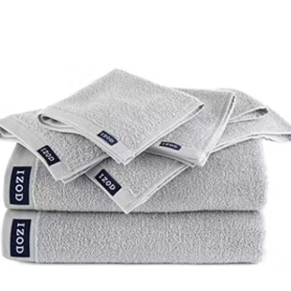IZOD 6 piece Towe lSet salid gray - Picture 1 of 5